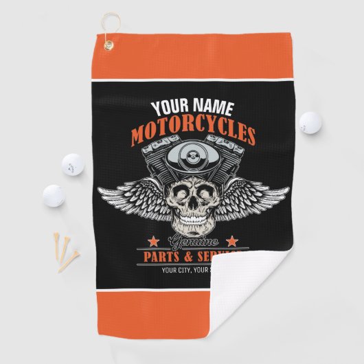 Serviette De Golf Personnalized Biker Flying (En situation)