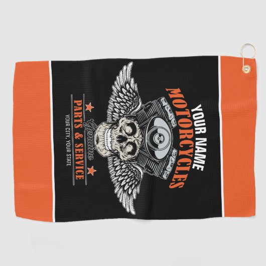 Serviette De Golf Personnalized Biker Flying (Horizontal)