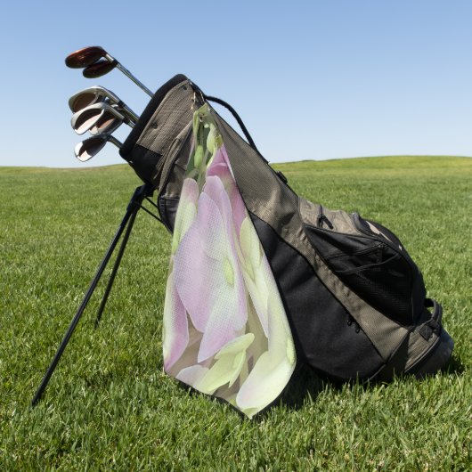 Serviette De Golf Pétales d'hydrangée rose et blanc antique (Vert)