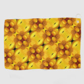 Serviette De Golf Pétales Fleurs Jaunes Et Motif Centre (Horizontal)