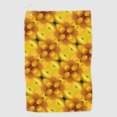 Serviette De Golf Pétales Fleurs Jaunes Et Motif Centre (Devant)