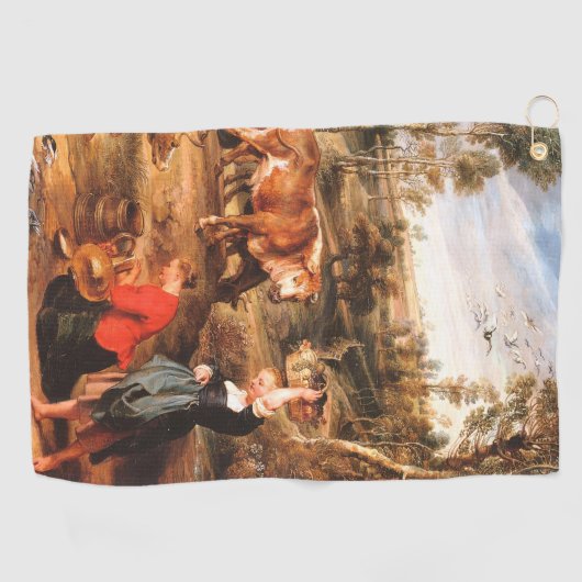 Serviette De Golf Peter Paul Rubens Milkmaips avec du bétail sur une (Horizontal)