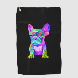 Serviette De Golf Petit chien de race, Bulldog de couleur Cadeau fra