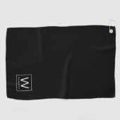 Serviette De Golf Petit Monogramme Discret Black Golf Towne (Horizontal)