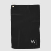 Serviette De Golf Petit Monogramme Discret Black Golf Towne (Devant)