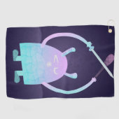 Serviette De Golf Petit Monstre Bleu Mignon (Horizontal)