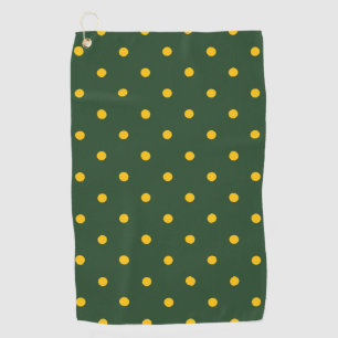 Serviette De Golf Petit Motif Pois : Vert et jaune
