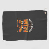 Serviette De Golf Petite Sorcière Halloween Sorcière Conception de T (Horizontal)