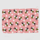 Serviette De Golf Petites abeilles mignonnes et fleurs marguerites m (Horizontal)