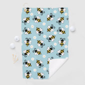 Serviette De Golf Petites abeilles mignonnes et fleurs marguerites m (En situation)