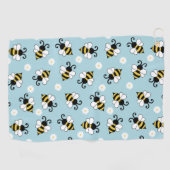 Serviette De Golf Petites abeilles mignonnes et fleurs marguerites m (Horizontal)