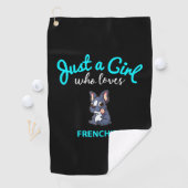 Serviette De Golf Petites filles de Chien de France Cadeau de Chien (En situation)