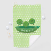 Serviette De Golf Petits pois sauteurs en pod dessin animé illustrat (En situation)
