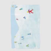 Serviette De Golf Petits Skieurs Sur Snowy Hill (Devant)