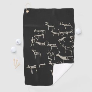Serviette De Golf Pétroglyphe de roche Chasse ancienne au cerf en Eu