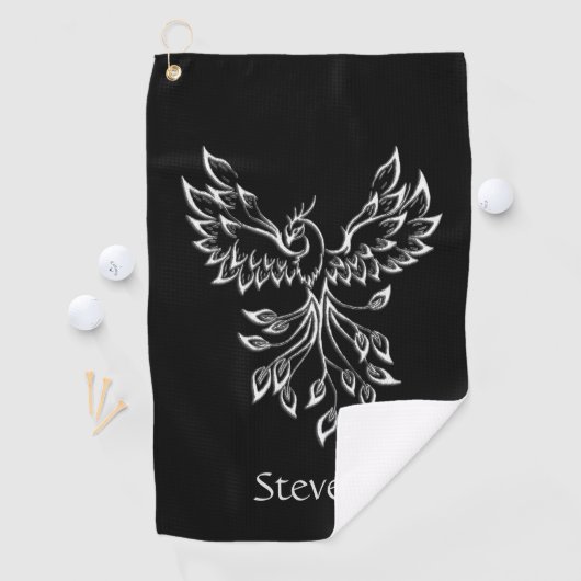 Serviette De Golf Phoenix se lève sur Black Personal (En situation)