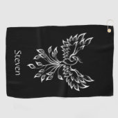 Serviette De Golf Phoenix se lève sur Black Personal (Horizontal)