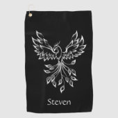 Serviette De Golf Phoenix se lève sur Black Personal (Devant)