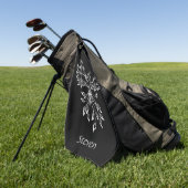 Serviette De Golf Phoenix se lève sur Black Personal (Vert)