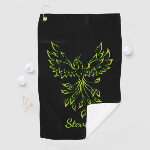 Serviette De Golf Phoenix vert se lève sur le noir
