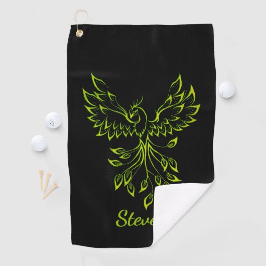 Serviette De Golf Phoenix vert se lève sur le noir (En situation)