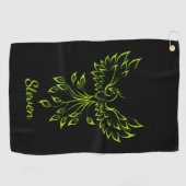 Serviette De Golf Phoenix vert se lève sur le noir (Horizontal)