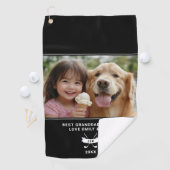 Serviette De Golf Photo Amusante Best Granddad By Par Golfer Modern  (En situation)