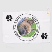 Serviette De Golf Photo Chien Personnalisé Meilleur Papa Par Par Bla (Horizontal)