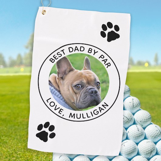 Serviette De Golf Photo Chien Personnalisé Meilleur Papa Par Par Bla