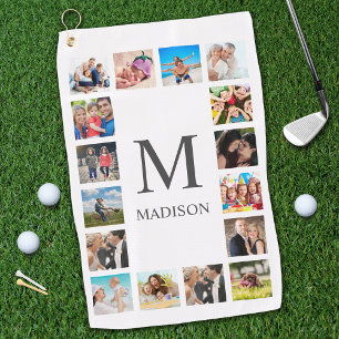 Serviette De Golf Photo Custom Family Collage Personnalité de White
