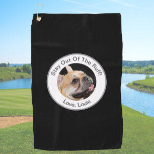 Serviette De Golf Photo de chien personnalisée drôle noir chien pers
