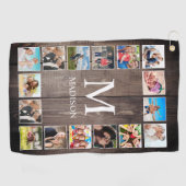 Serviette De Golf Photo de Custom Collage Rustic Farmhouse Family (Horizontal)
