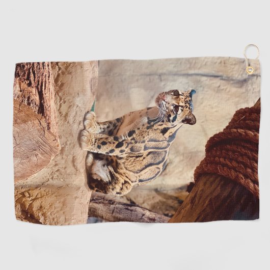 Serviette De Golf photo de léopard nuageux nature faune exotique (Horizontal)