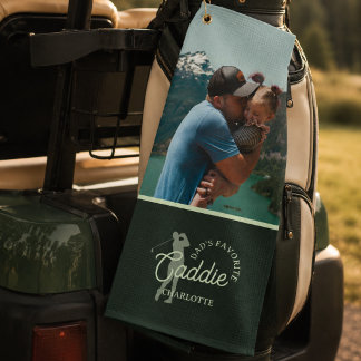 Serviette De Golf Photo du caddie préféré de papa