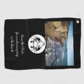 Serviette De Golf Photo d'un monogramme de crayon noir (Horizontal)