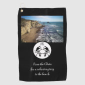 Serviette De Golf Photo d'un monogramme de crayon noir (Devant)