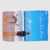 Serviette de golf photo personnalisée avec texte p (Horizontal)
