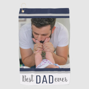 Serviette De Golf Photo Personnalisée Du Meilleur Père Blanc Et Bl