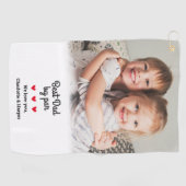 Serviette De Golf Photo personnalisée Meilleur Papa Par Fête des pèr (Horizontal)