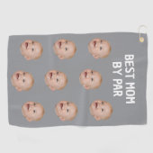 Serviette De Golf Photo Personnalisée Meilleure Maman Par Par Enfant (Horizontal)