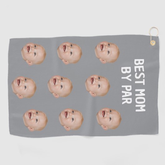 Serviette De Golf Photo Personnalisée Meilleure Maman Par Par Enfant (Horizontal)
