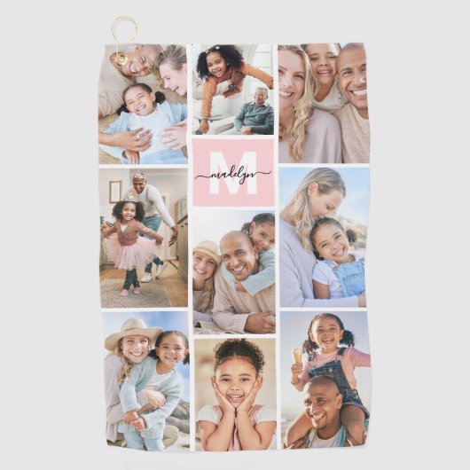 Serviette De Golf Photo Pink Monogram (Devant)