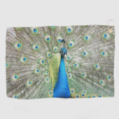 Serviette De Golf Photo Plumage Peacock bleu (Horizontal)