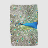 Serviette De Golf Photo Plumage Peacock bleu (Devant)