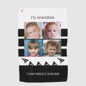 Serviette De Golf Photos de Grand-Enfants en noir et blanc (Devant)