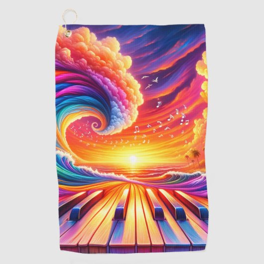 Serviette De Golf Piano Artwork (Devant)