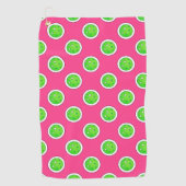 Serviette De Golf Pickleball Green Pickleballs Pois Hot rose (Devant)