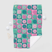 Serviette De Golf Pickleball (minty green et rose) (En situation)