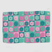 Serviette De Golf Pickleball (minty green et rose) (Horizontal)
