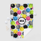 Serviette De Golf Pickleball Motif Pink Initials Sweet Towne (En situation)